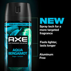 AXE aqua bergamot size comparison in hand showing portable 2.9 oz convenience benefit