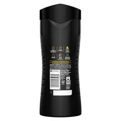 AXE Black bottle close-up label highlighting product name and 12-hour refreshing scent benefit