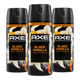 AXE Black Vanilla front packaging showing bold branding and scent name, appealing presentation