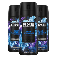 AXE Blue Lavender front packaging showing premium deodorant benefits
