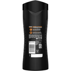 AXE Dark Temptation bottle close-up showing label and creamy lather benefit