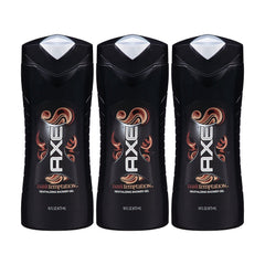 AXE bottle front view showing Dark Temptation scent and easy-grip for confident freshness