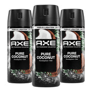 AXE Pure Coconut front packaging showing relaxed beach scent benefit