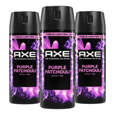 AXE Purple Patchouli front packaging showing scent and can benefit