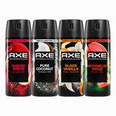 AXE Touch of Sweetness 4-pack front view showing four cans and variety benefit