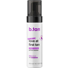 B.TAN front packaging showing XL bottle and violet mousse for more tans