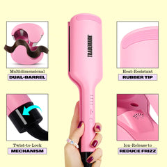 Babe Waves ceramic tourmaline plate close-up reduces frizz and ensures even heat