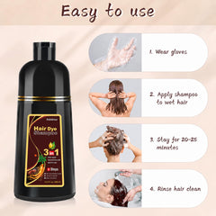 Bablabear application on dry hair demonstrating easy gray coverage benefit