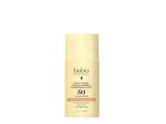 Babo Botanicals front tube showing SPF 50 and tinted sunscreen benefits
