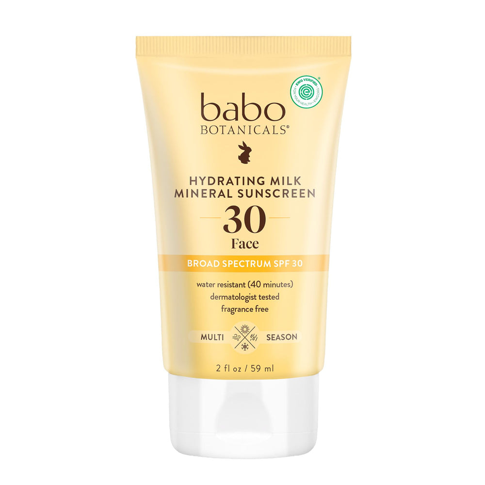 Babo Botanicals front packaging showing SPF 30 and dewy benefit