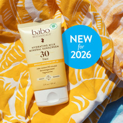 Babo Botanicals texture close-up of hydrating milk for quick absorption
