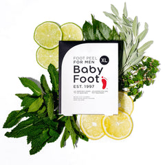 Baby Foot booties worn on feet during treatment, demonstrates comfortable fit