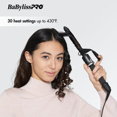 BaBylissPRO porcelain ceramic barrel close-up highlighting even heat distribution