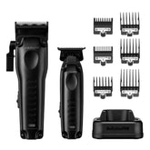 BaBylissPRO clipper and trimmer front view showing cohesive matte-black set and professional appeal