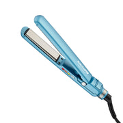 BaBylissPRO compact flat iron front view showing sleek travel-ready design and portability