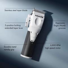 BaBylissPRO stainless-steel blade detail delivering precise, pull-free cuts