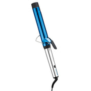 BaBylissPRO extended barrel front view showing sleek blue finish and longer styling surface
