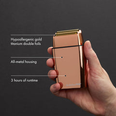 BaBylissPRO FOILFX held in hand to show compact size and ease of handling