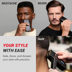 BaBylissPRO FX3 cordless shaver in hand demonstrating ergonomic control