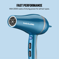 BaBylissPRO dryer in hand showing lightweight design for reduced hand fatigue