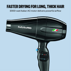 BaBylissPRO straightening comb close-up smoothing strands for elongated finish