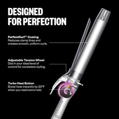 BaBylissPRO close-up of adjustable tension wheel for clamp-line-free curls