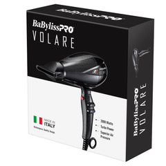 BaBylissPRO Volare V1 next to hand showing size and control buttons for customizable styling