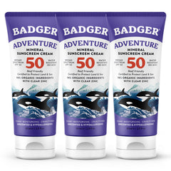 Badger front packaging showing SPF 50 label and benefits
