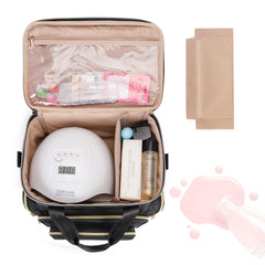 BAFASO upper compartment with nail lamp in place for convenient storage and quick use