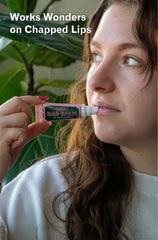 Bag Balm application on lips demonstrating smooth moisturizing result