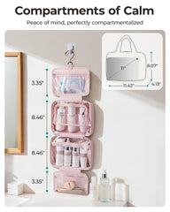 BAGSMART camel open layout displaying organized compartments and clear window