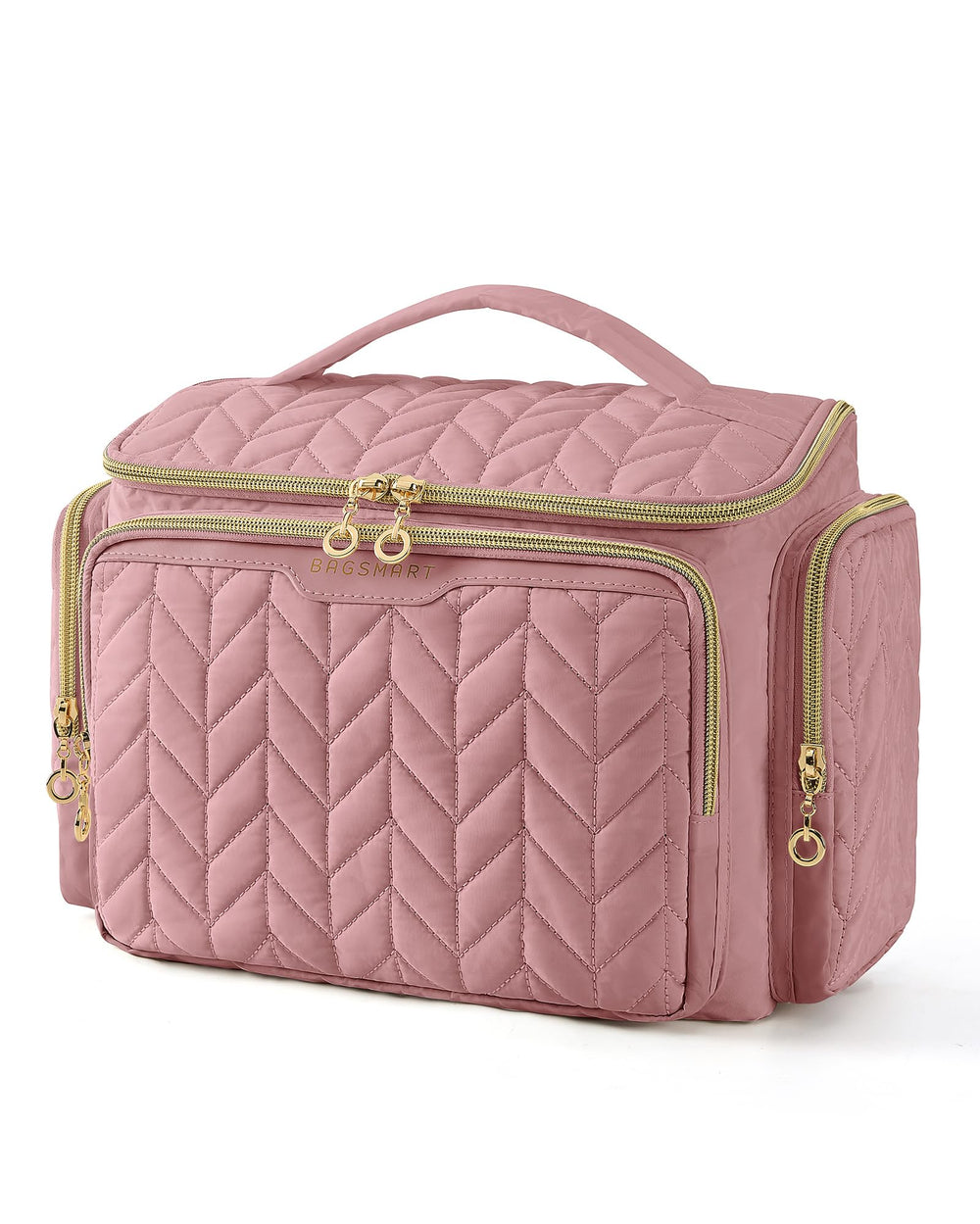 BAGSMART dark pink front view showing roomy capacity and stylish finish