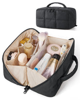 BAGSMART front view showing large travel makeup bag, durable and roomy