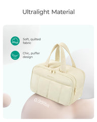 BAGSMART front pocket close-up with mesh, brush sleeve and clear pocket for organization
