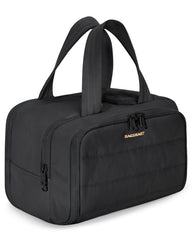 BAGSMART front view of toiletry bag showing compact capacity and sleek black look