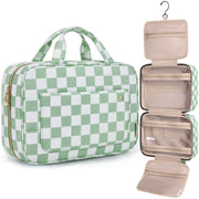 BAGSMART front view green checkerboard shows organized compartments and durable fabric