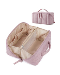 BAGSMART front view showing mist purple quilted exterior and handle, stylish protection
