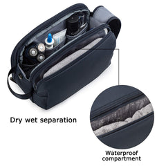 BAGSMART elastic bottle straps holding travel bottles upright for spill prevention