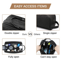 BAGSMART toiletry bag elastic organizers holding razor and toothbrush to prevent movement