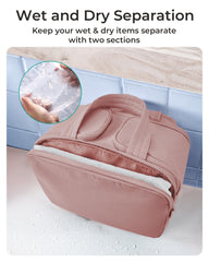 BAGSMART upright bottles in center compartment preventing leaks