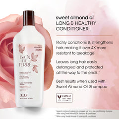 Close-up of creamy conditioner texture from Bain de Terre, showing deep moisture delivery