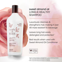 Bain de Terre pump and label close-up, helps shoppers read ingredients clearly