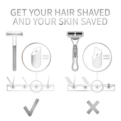 Bambaw razor in hand demonstrating ergonomic grip and safer shave benefit