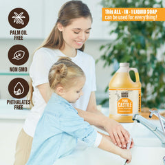 BAMBOO AND BIRCH dispensed handwash in sink demonstrating foam and mildness