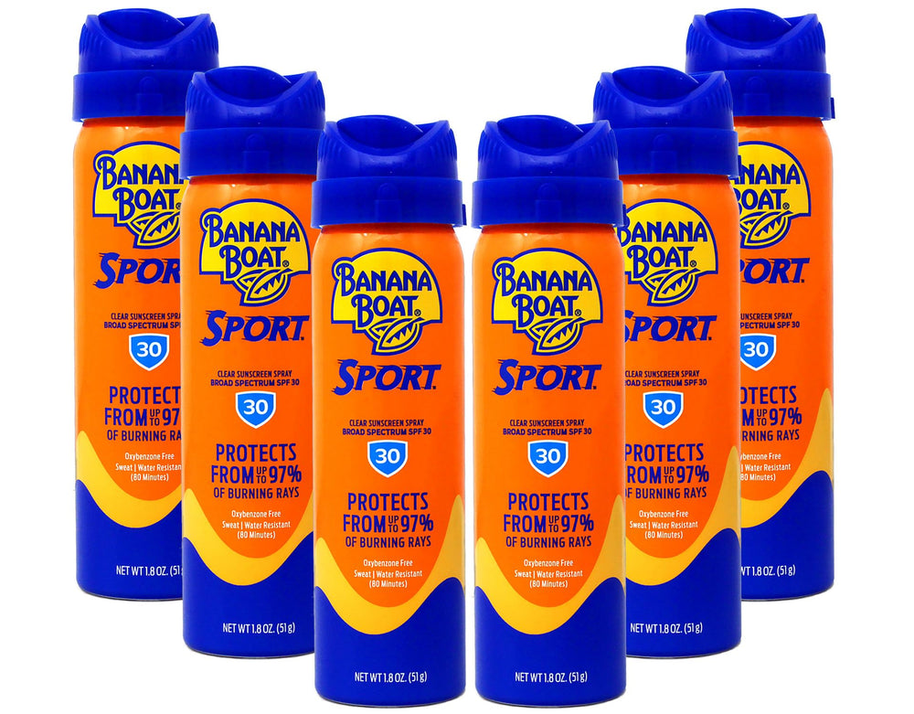 Banana Boat front packaging showing SPF 30 and sport styling, easy identification