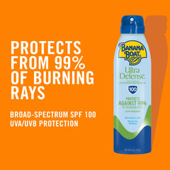 Banana Boat clear formula on skin closeup for lightweight, non-greasy feel