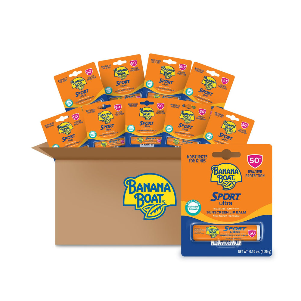 Banana Boat front packaging showing SPF 50 protection and compact size