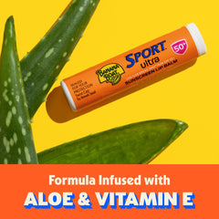Banana Boat lip balm twist-up tube open to show balm tip for easy application