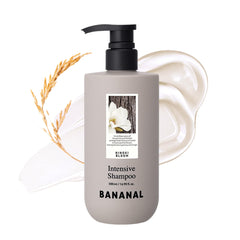 BANANAL front bottle showing rice water protein benefits