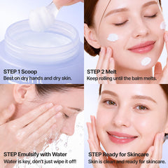 BANILA CO massage demo of balm-to-oil transforming and dissolving makeup